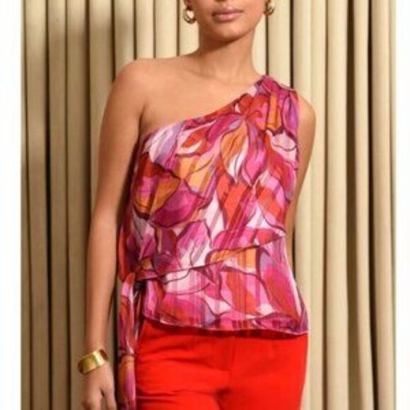 Adelyn Rae | Tops | Anthropologie Adelyn Rae Small Red Strapless Top With Bow - Picture 1 of 6